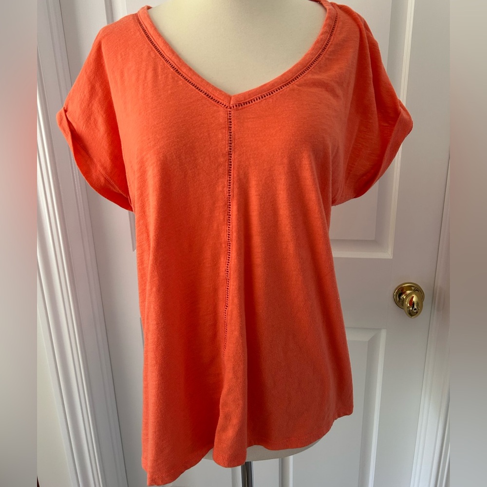 Sonoma Coral Orange Short Sleeve Relaxed T-Shirt Large